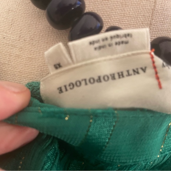 Anthropologie đź’š Green Smocked Maxi Dress - Picture 5 of 8